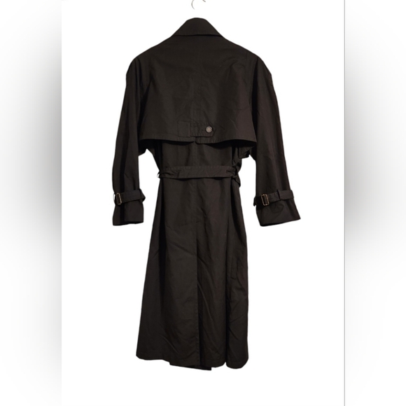 Vintage Black Long Trench Coat - Picture 3 of 8